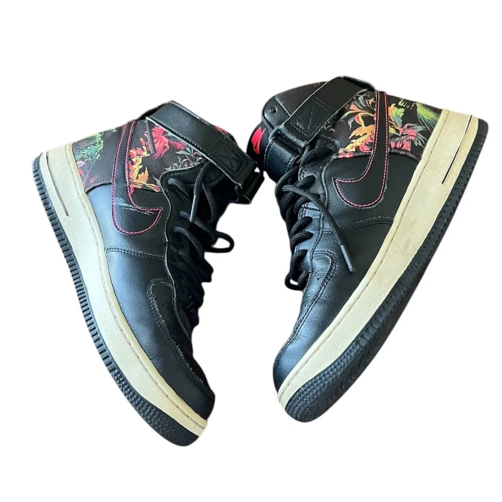 Nike‎ Air Force 1 Retro High Top Black Floral Men’s Size 8.5